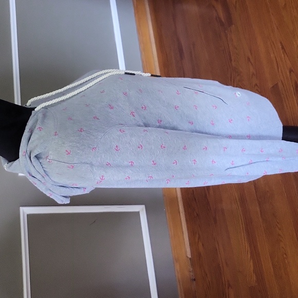 ROXY Gray & Pink Anchor Hoodie Size Medium - Picture 7 of 8